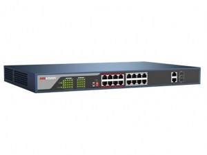 Switch Hikvision 16x10/100 (PoE+)+2x Gigabit SFP Conmutador sin gestionar